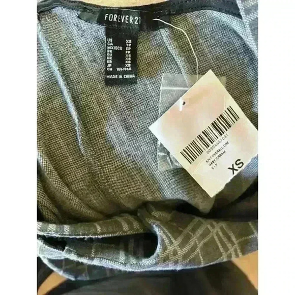 Forever 21 Gray Plaid Miniskirt Overall Dress, size XS - Picture 5 of 5
